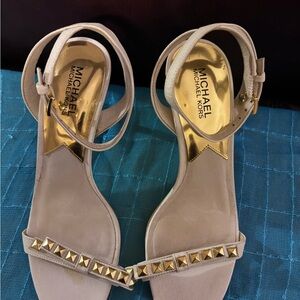 Michael Kors Optic White Leather Sandal